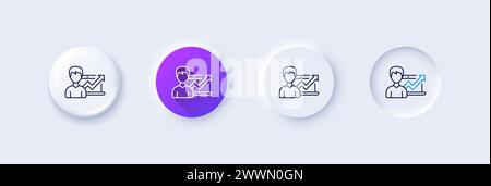 Business results line icon. Growth chart. Line icons. Vector Stock Vector