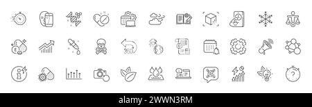 Medical pills, Windy weather and Quiz line icons. For web app, printing. Line icons. Vector Stock Vector