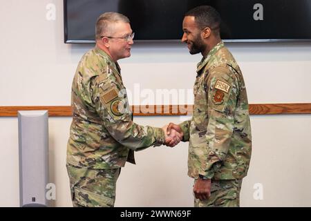 Maj. Gen. Randall Kitchens, Chief of Chaplains, speaks to the Airmen of ...