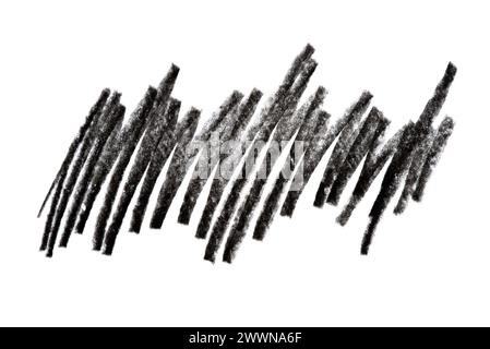Black pencil hatching isolated on a white background. Stock Photo