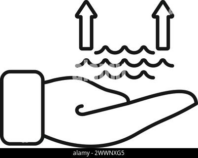 Care ocean level risk icon outline vector. Climate disasters. Coast eco problem Stock Vector
