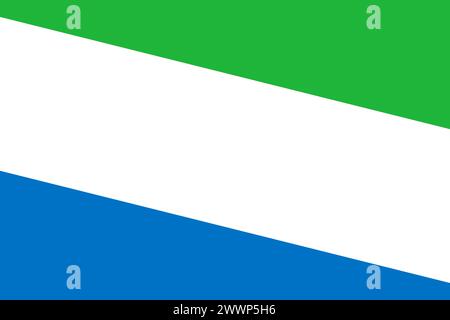 Sierra Leone flag - rectangular cutout of rotated vector flag. Stock Vector