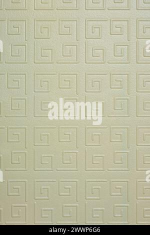 close-up of cream or pale yellow color rubber floor mat surface, baby or children and kid crawling soft foam background texture pattern, abstract back Stock Photo