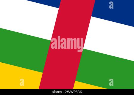 Central African Republic flag - rectangular cutout of rotated vector flag. Stock Vector