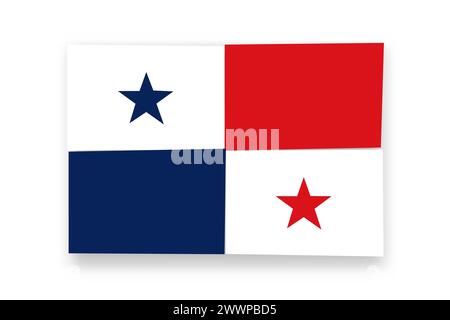 Panama flag  - stylish flag mosaic of colorful papercuts. Vector illustration with dropped shadow isolated on white background Stock Vector