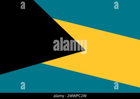 Bahamas flag - rectangular cutout of rotated vector flag. Stock Vector