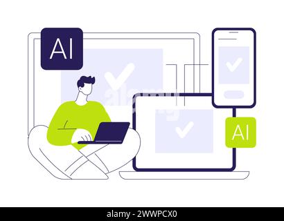 AI-Ensured Multi-Channel Customer Engagement abstract concept vector illustration. Stock Vector