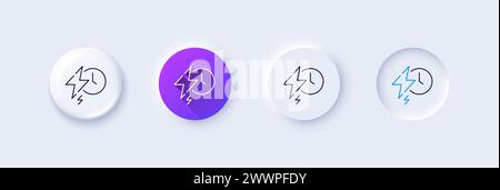Charging time line icon. Charge accumulator sign. Line icons. Vector Stock Vector