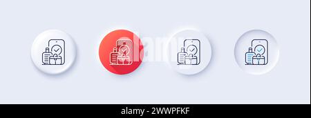 Carry-on baggage line icon. Travel handbag sign. Line icons. Vector Stock Vector