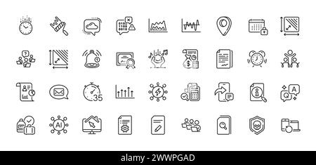 Edit document, Inclusion and Messenger line icons pack. For web app. Line icons. Vector Stock Vector