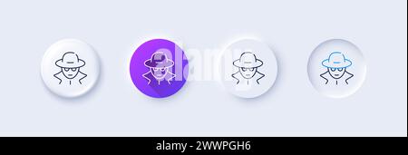 Fraud line icon. Spy of thief sign. Line icons. Vector Stock Vector