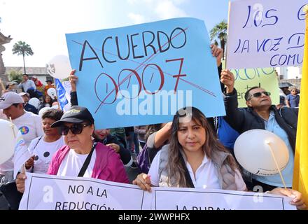 UIO-GAD-PARROQUIAS-PROTESTA Quito, 25 de marzo de 2024. Protesta de los 54 GAD parroquiales de Pichincha en la Plaza Grande. Su pedido es el no recorte presupuestario. API / HAMILTON LOPEZ Quito Pichincha Ecuador SOI-UIO-GAD-PARROQUIAS-PROTESTA-c1606b4d909fc69860246207364d79e6 *** UIO GAD PARROQUIAS PROTESTA Quito, March 25, 2024 Protest of the 54 parish GADs of Pichincha in Plaza Grande Their request is for no budget cuts API HAMILTON LOPEZ Quito Pichincha Ecuador SOI UIO GAD PARROQUIAS PROTESTA c1606b4d909fc6986024246207364d79e6 Copyright: xHamiltonxLopezx Stock Photo