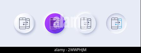 Phone Communication line icon. Incoming call. Line icons. Vector Stock Vector