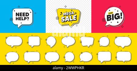 Need help symbol. Support service sign. Mega sale chat speech bubble. Vector Stock Vector