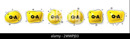 Questions and answers icon. Answer question sign. Speech bubble 3d icons set. Vector Stock Vector
