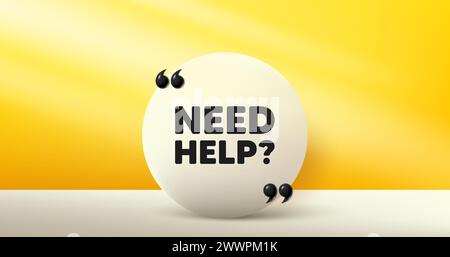 Need help symbol. Support service sign. Circle frame, product stage background. Vector Stock Vector