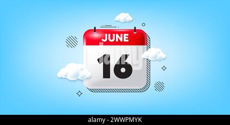 16th day of the month icon. Event schedule date. Calendar date of June 3d icon. Vector Stock Vector