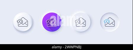 Send Mail download line icon. Sent Messages correspondence sign. Line icons. Vector Stock Vector
