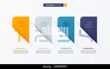 Vector number infographic template composed of 4 labels Stock Vector