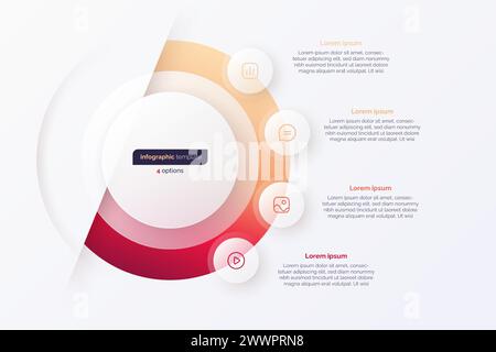 Vectro gradient four option cycle infographic chart Stock Vector