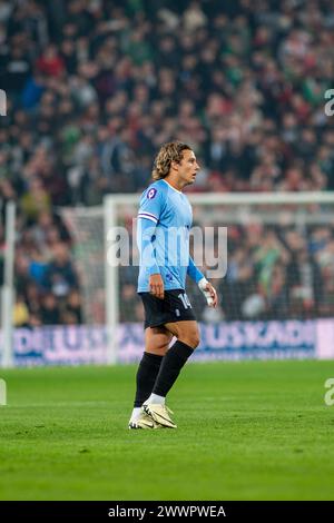 Bilbao, Spain : March 23 2024 : Agustin Canobbio of Uruguay in action during the International Friendly match between Euskadi and Uruguay at Estadio S Stock Photo