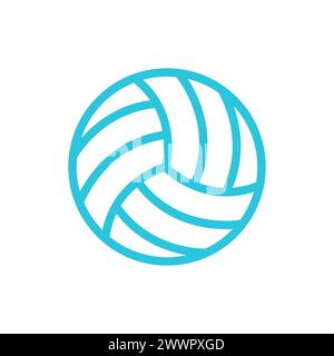 Volleyball isolated on white background. From blue icon set. Stock Vector