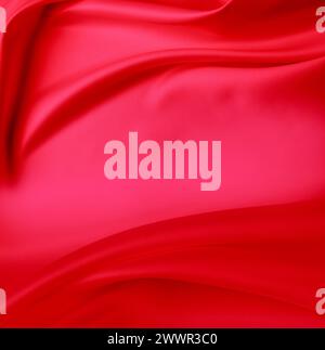 Ripples in red silk fabric Stock Photo