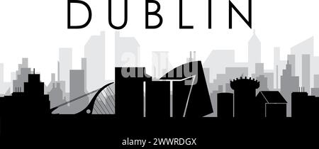 Cityscape skyline panorama of DUBLIN, IRELAND Stock Vector
