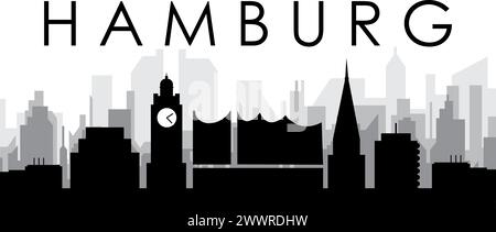 Cityscape skyline panorama of HAMBURG, GERMANY Stock Vector