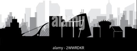 Cityscape skyline panorama of DUBLIN, IRELAND Stock Vector