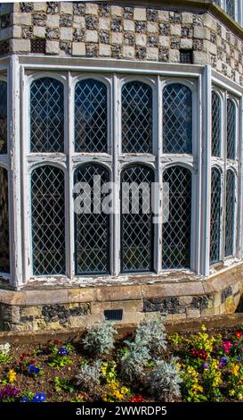 Checkerboard style of masonry at Hall Place, Bexley, Kent, England Stock Photo