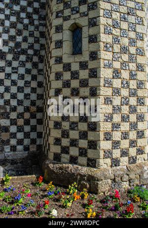 Checkerboard style of masonry at Hall Place, Bexley, Kent, England Stock Photo