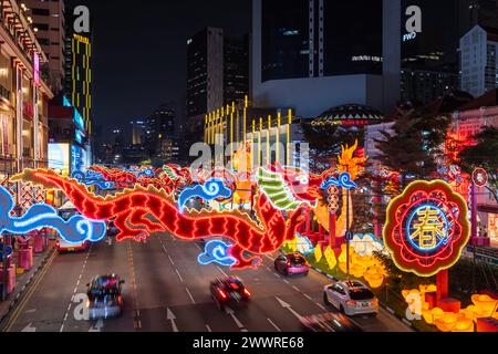 Chinese New Year Illuminations Chinatown Singapore Stock Photo