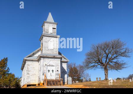 Mosheim, Tennessee, USA - February 7, 2024 Blue Springs Church is the third church to sit on this in 1811 Stock Photo