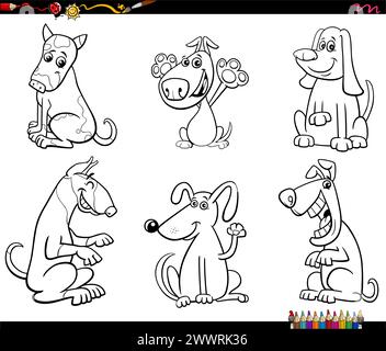 dogs set cartoon coloring page Stock Vector Image & Art - Alamy