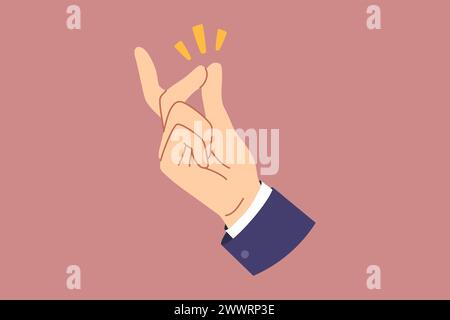 Hand of person making gesture of snapping fingers to demonstrate simplicity of situation Stock Vector