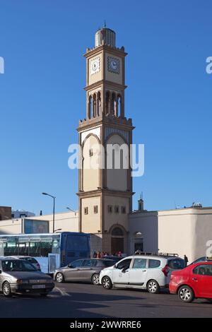 Casablanca, Morocco -  January 17 2019: Clock Tower of the old Medina. Stock Photo