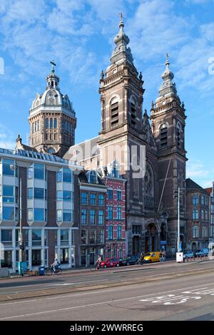 Amsterdam, Netherlands - July 02 2019: The Basilica of Saint Nicholas (Dutch: Basiliek van de Heilige Nicolaas) is located in the Old Centre district Stock Photo