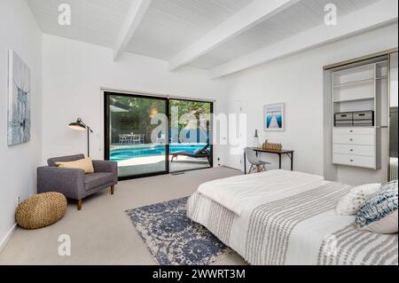 An Interior shot of a bedroom of a luxury home Stock Photo