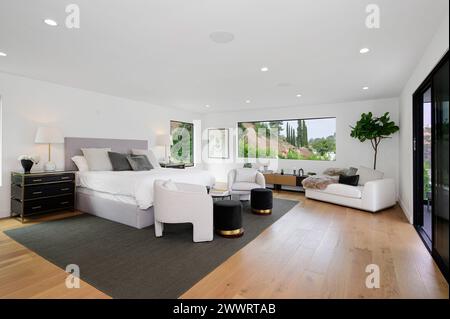 An Interior shot of a bedroom of a luxury home Stock Photo