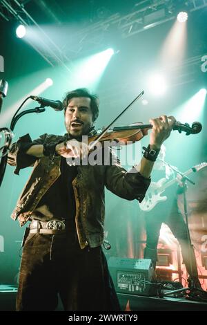 Solothurn, Switzerland. 22nd, March 2024. The German folk rock band dArtagnan performs a live concert at Kofmehl in Solothurn. Here musician Gustavo Strauss is seen live on stage. (Photo credit: Gonzales Photo - Tilman Jentzsch). Stock Photo