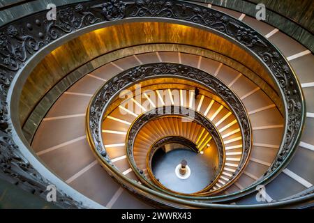 The famous 'Bramante' staircase of the Vatican Museums, Vatican City. Stock Photo