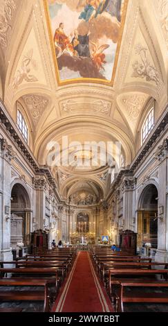 ROME, ITALY - MAY 24, 2022: Italy, Latium, Roma Santi Vincenzo of Anastasio a Fontana di Trevi, Seven Hills of Rome. Stock Photo