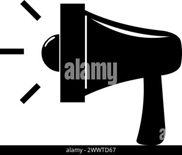 vector megaphone black and white icon Stock Vector