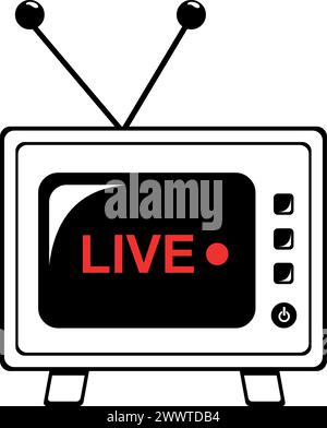 live streaming icon black vector illustration Stock Vector Image & Art ...