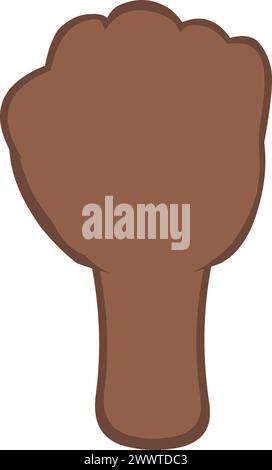 vector arm hand clenched fist brown color Stock Vector