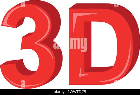 vector red text 3D Stock Vector