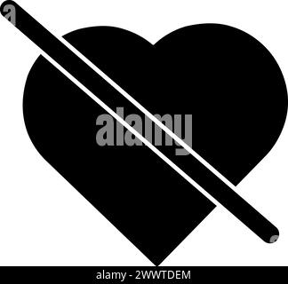 vector black icon locked heart Stock Vector