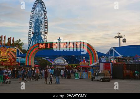 Dallas, TX, USA, 13th of October, 2016, Crowds  enjoy the Midway during the Texas State Fair. Credit D Guest Smith Stock Photo