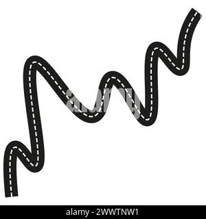 Route map icon. Zigzag path symbol. Location pin vector. Navigation ...